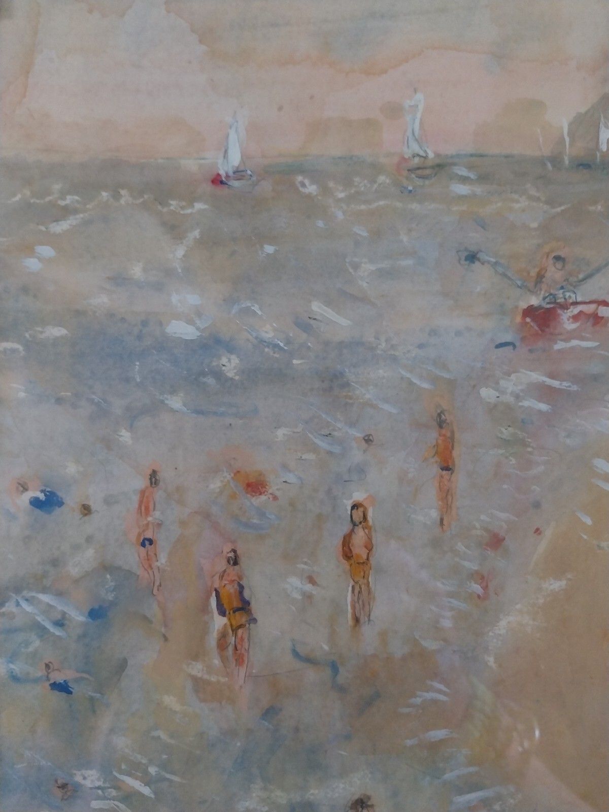 photo vinterior Impressionist Contemporary Art Rutland  Michael Gibbison Watercolour Beach Scene