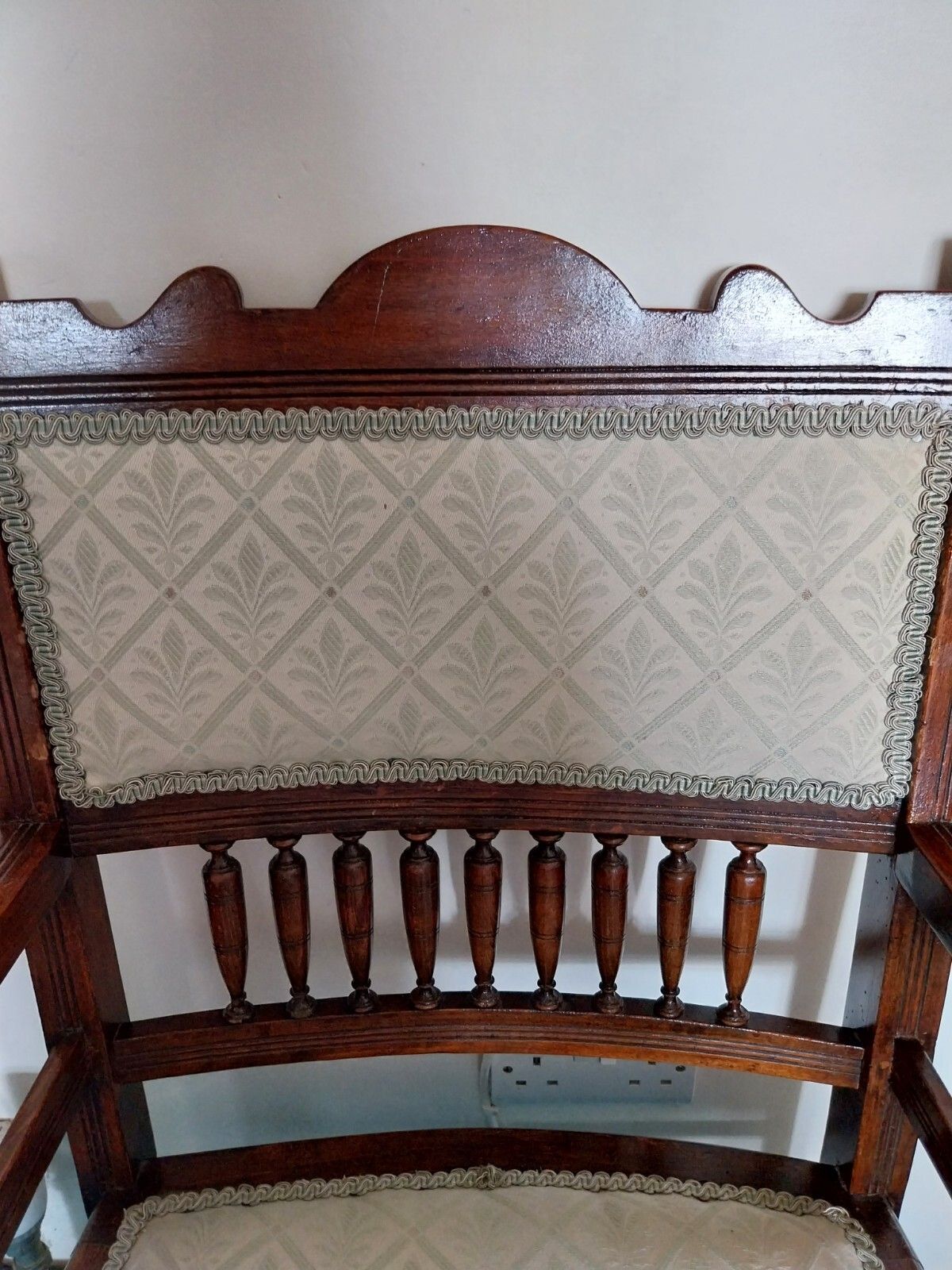 photo furniture Antique Edwardian Mahogany Bobbin Twist Open Arm Chair Bedroom Hall