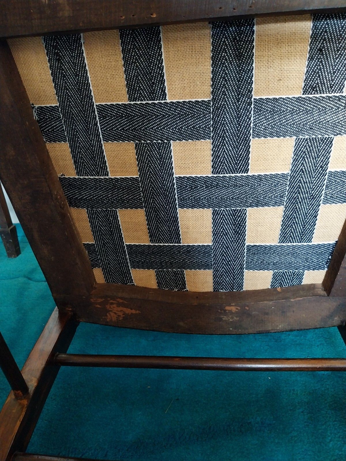 photo vinterior Antique Edwardian Mahogany Bobbin Twist Open Arm Chair Bedroom Hall