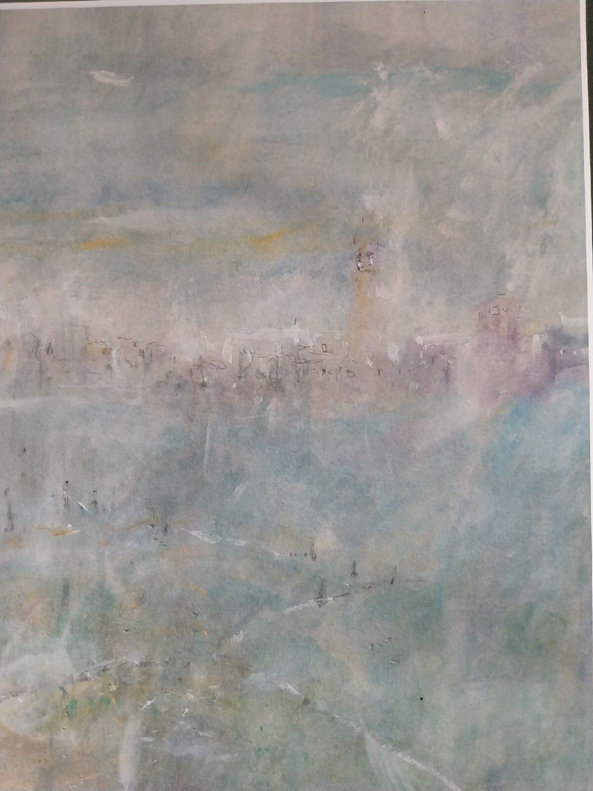 Impressionist Contemporary Art  Michael Gibbison Watercolour Rural Scene France photo vinterior
