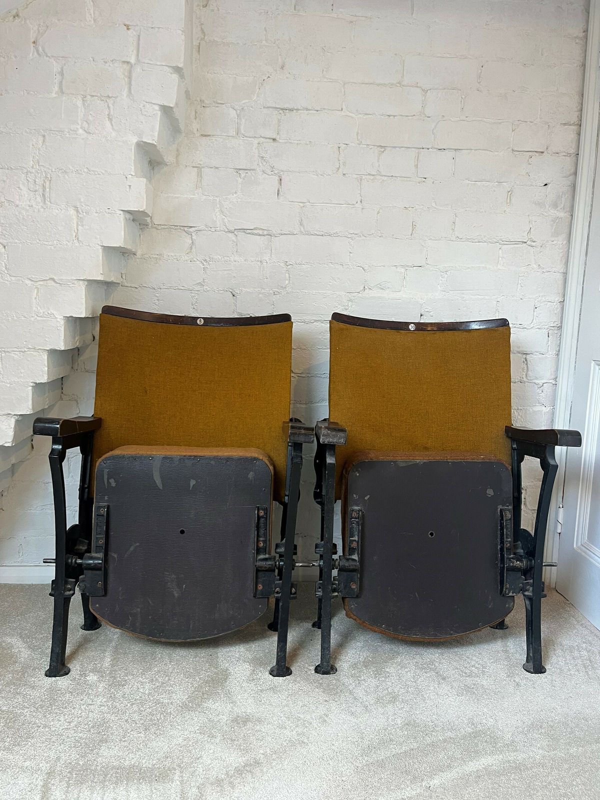 2 Antique Theatre Cinema Seats C1920s