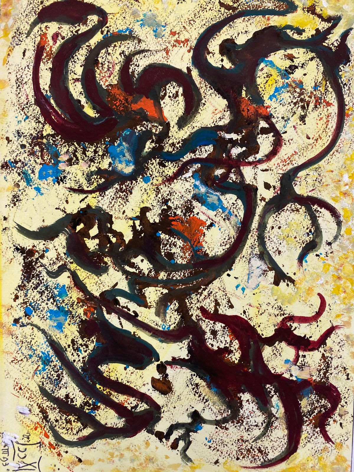Unknownset Of 9 Original French Abstract Oil Paintings   Each Signed & Dated C. 1993 photo 809.0
