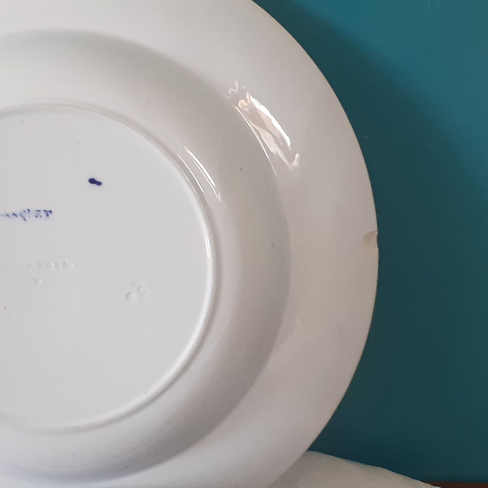Rare Antique Wedgwood "Banquet" Soup Bowl Pair By Thomas Allen   Blue Transferware photo furniture