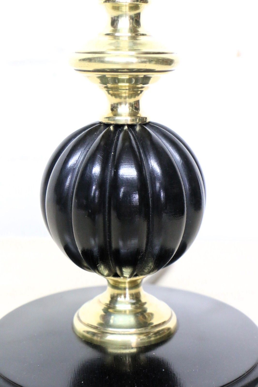 Table Lamp A Small Vintage Black Wooden Lamp In The Style Of A Victorian Lamp photo Lighting