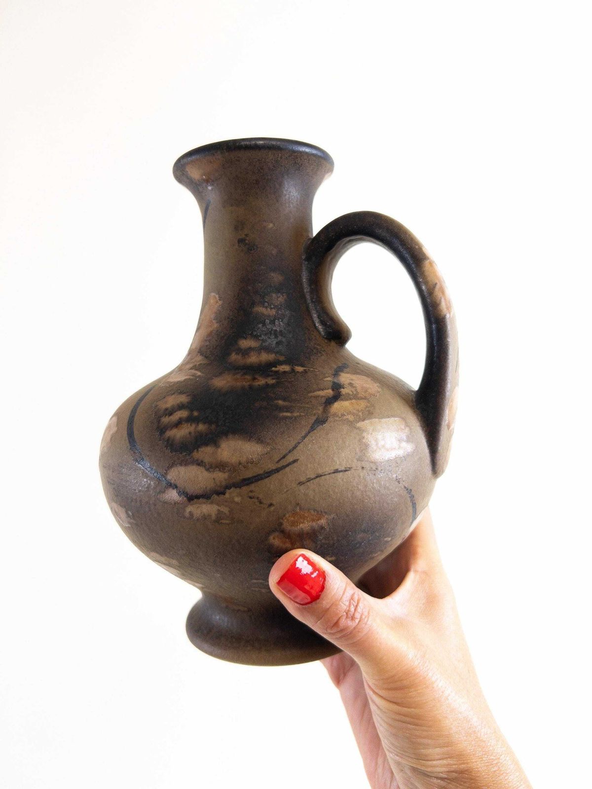 Ruscha Art Kyra Vase K 32   West German Pottery Vase With Handle   Ruscha Ceramic Vase By Heinz Siery photo Home Decor