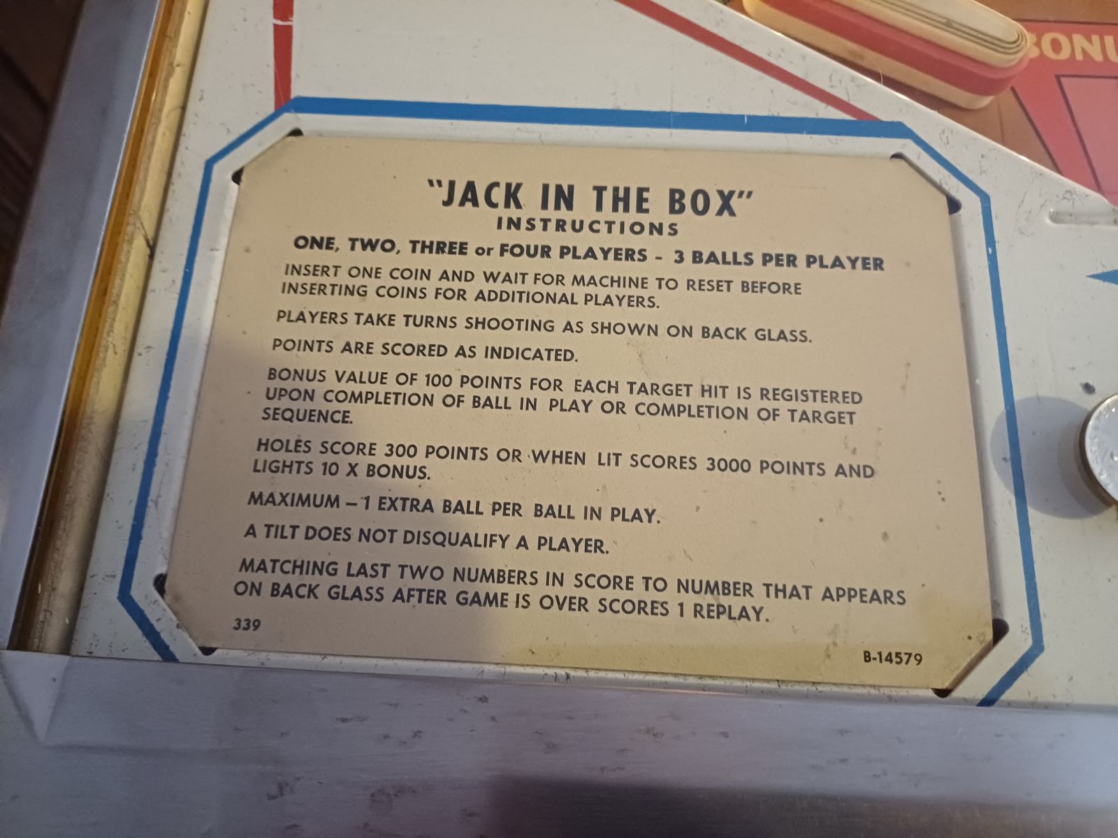 Home Decor Gottlieb Jack In The Box Pinball Machine 1973 photo