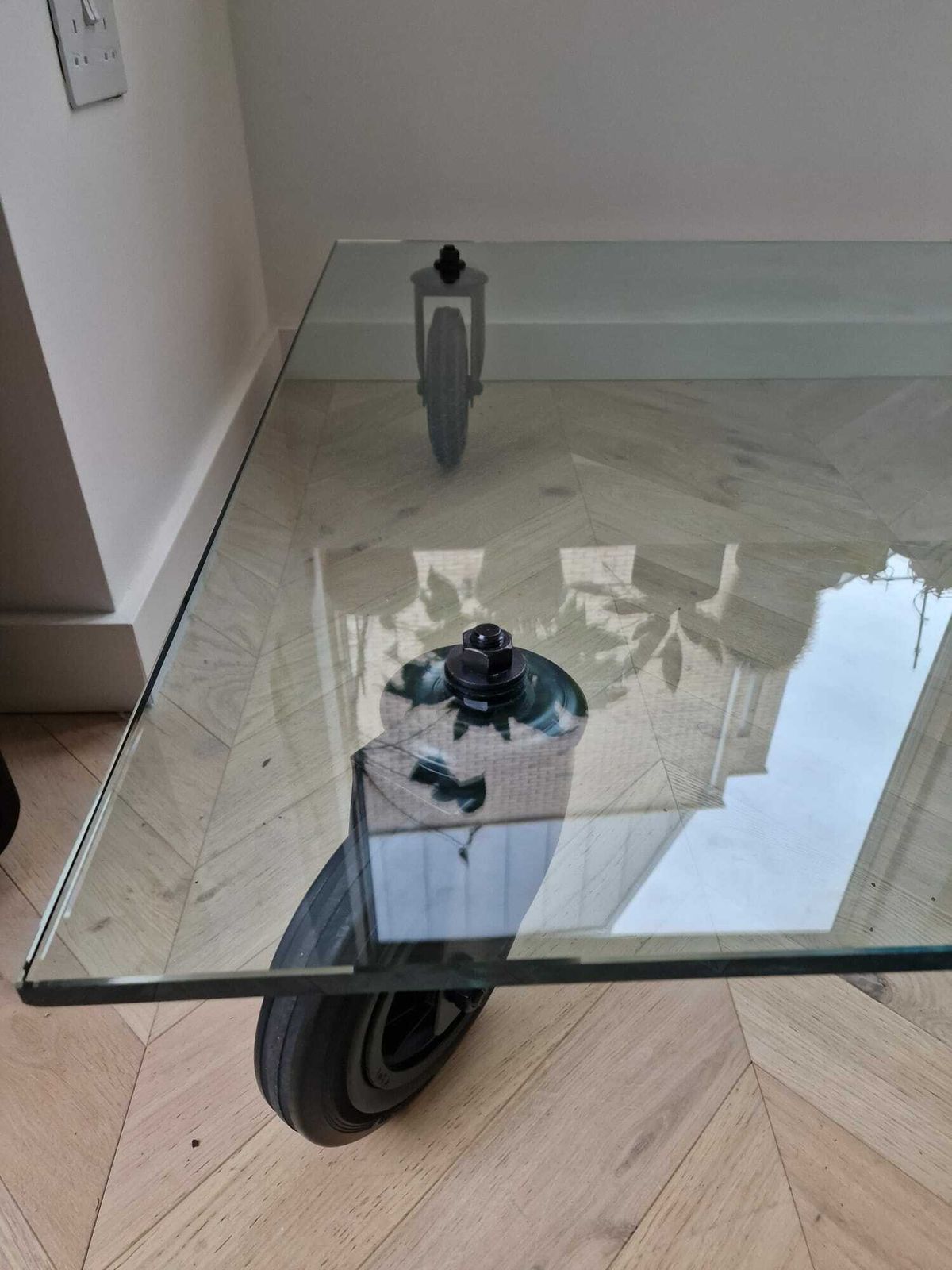 Glass Coffee Table Tavolo Con Ruote By Gae Aulenti For Fontanaarte photo furniture