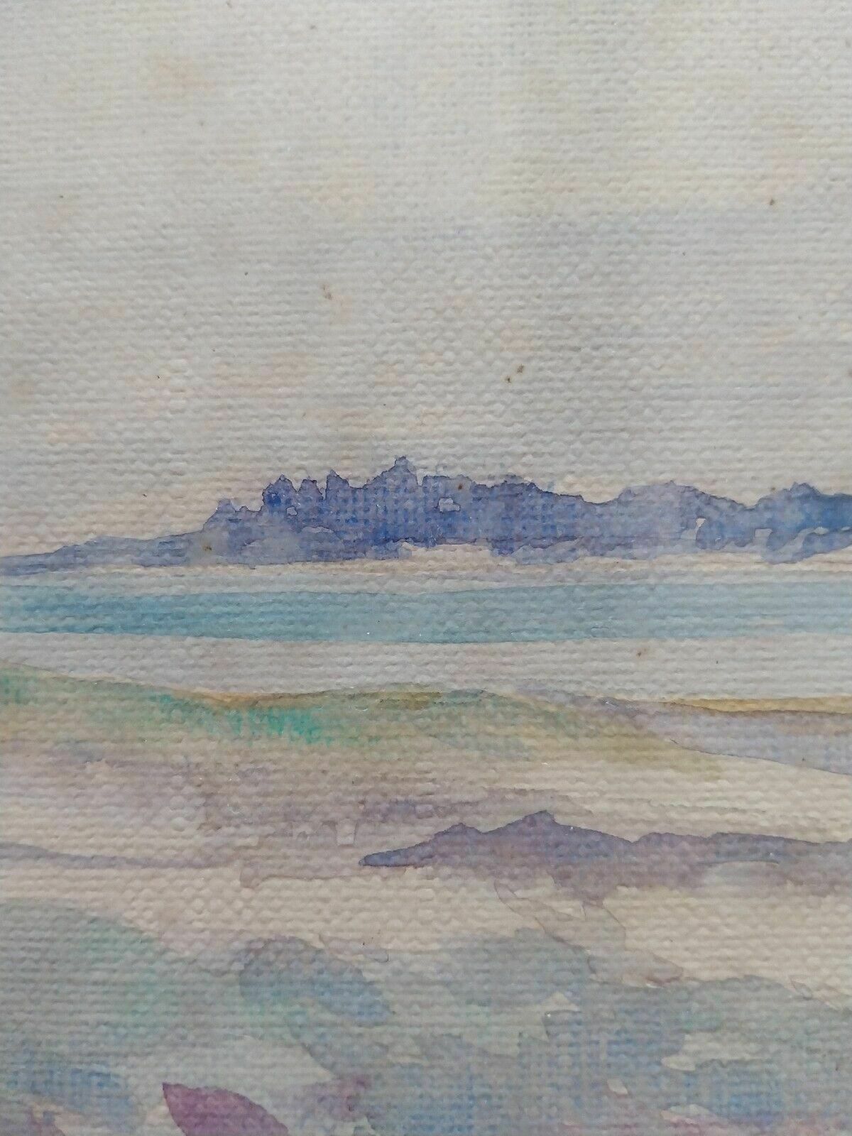 Vintage Lilian Bouton Smith Original Watercolour Seascape 1938 Antique Ooak photo vinterior