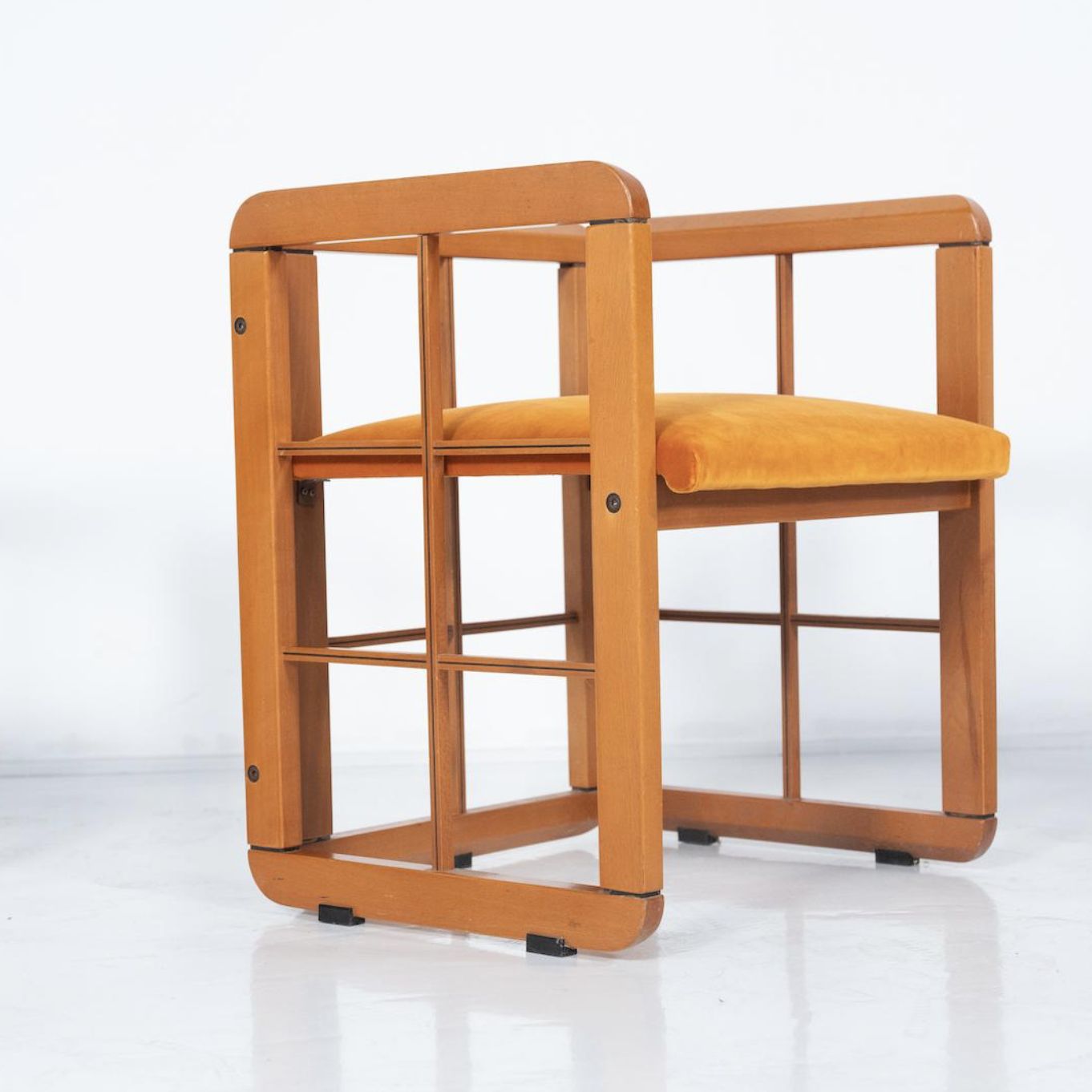 Mid Century Modern Set Of 4 Armchairs By Franco Poldarreti Caccia Alla Volpe, Italy, 1980s photo 3590.0