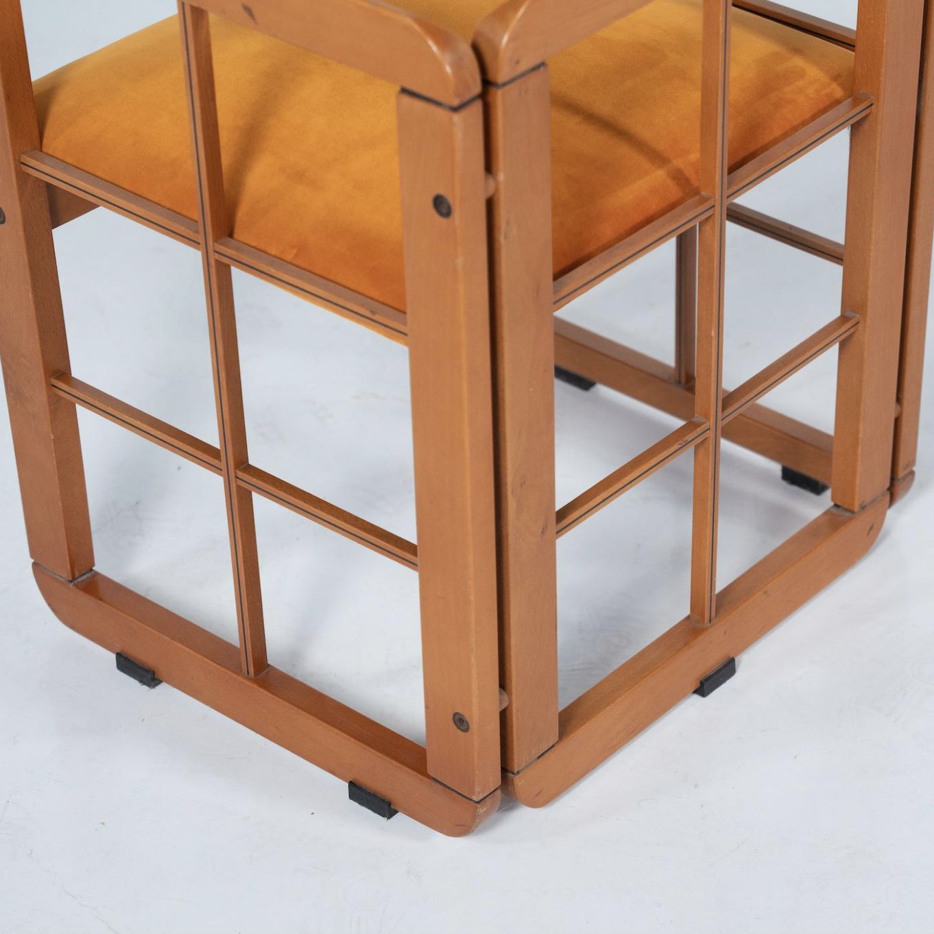 Mid Century Modern Set Of 4 Armchairs By Franco Poldarreti Caccia Alla Volpe, Italy, 1980s photo buy