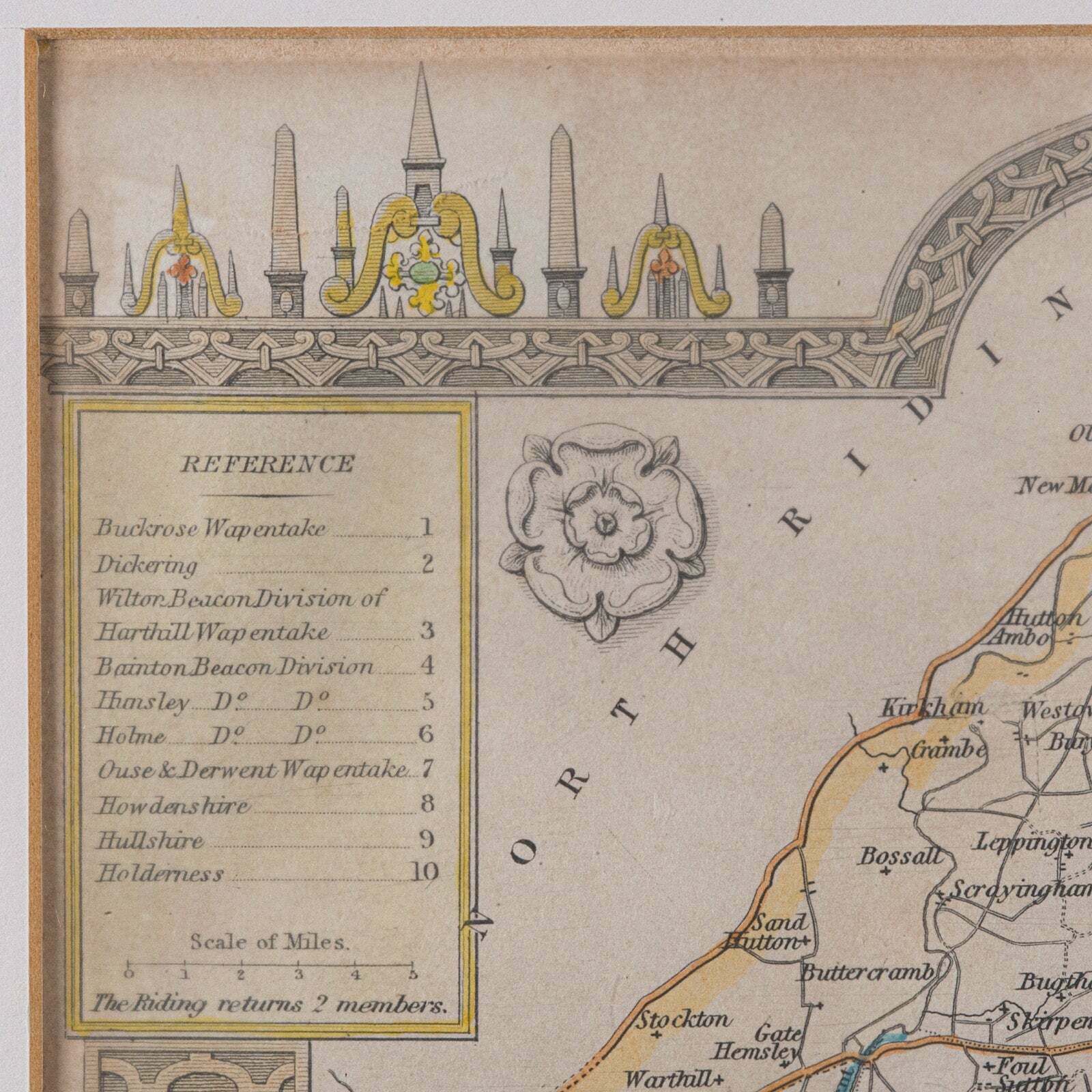 Antique East Yorkshire Map, English, Framed Lithograph, Cartography, Victorian photo vinterior