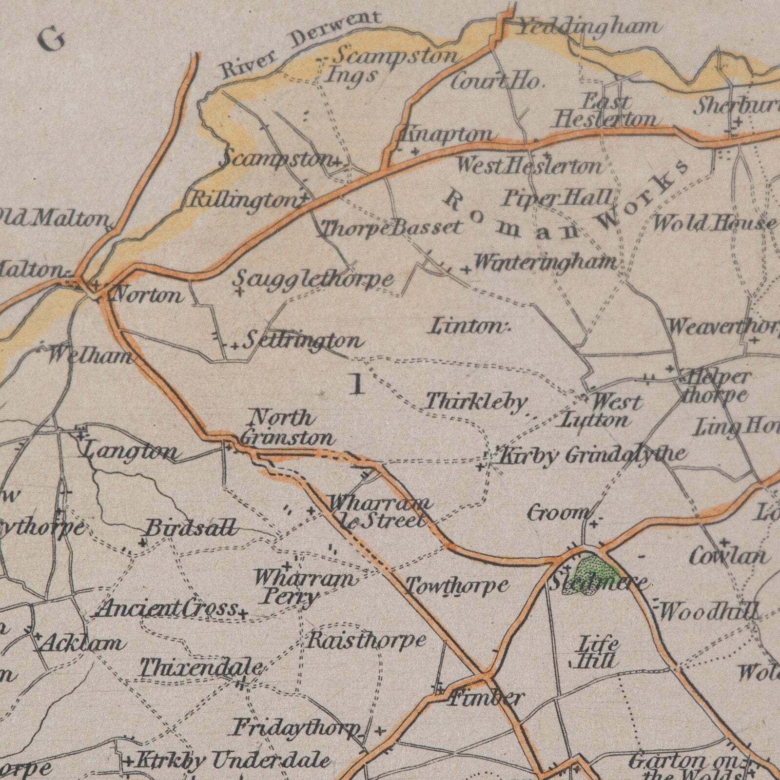 photo for sale Antique East Yorkshire Map, English, Framed Lithograph, Cartography, Victorian