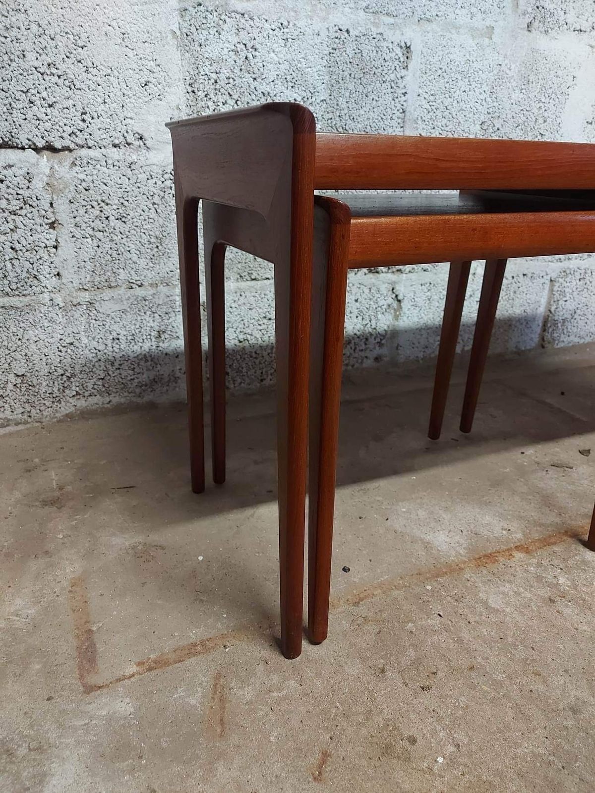 photo furniture 1960s Kurt østervig Teak Coffee Table With Floating Nest Of Tables.