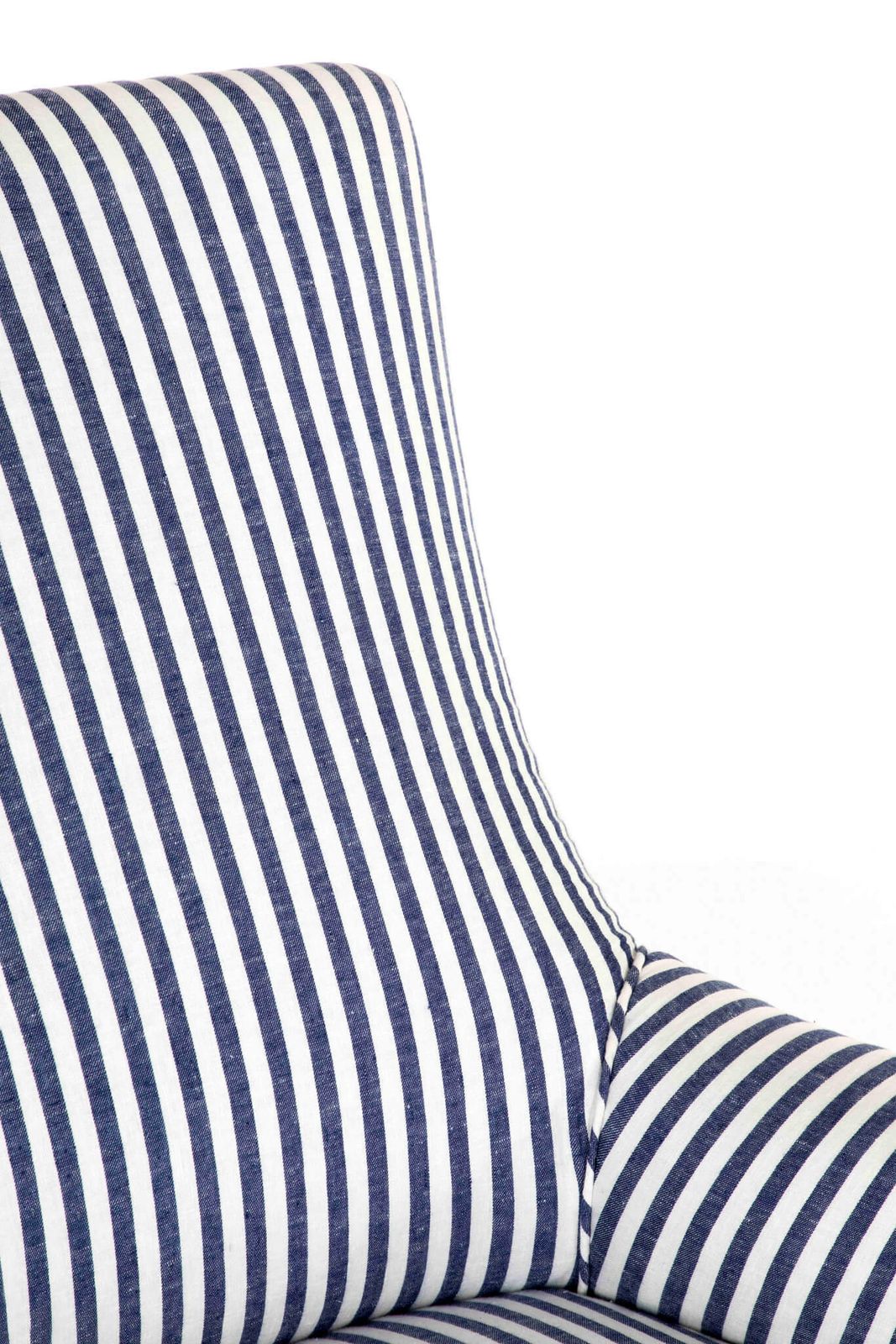 French Armchair In Wide Stripe Linen photo vintage