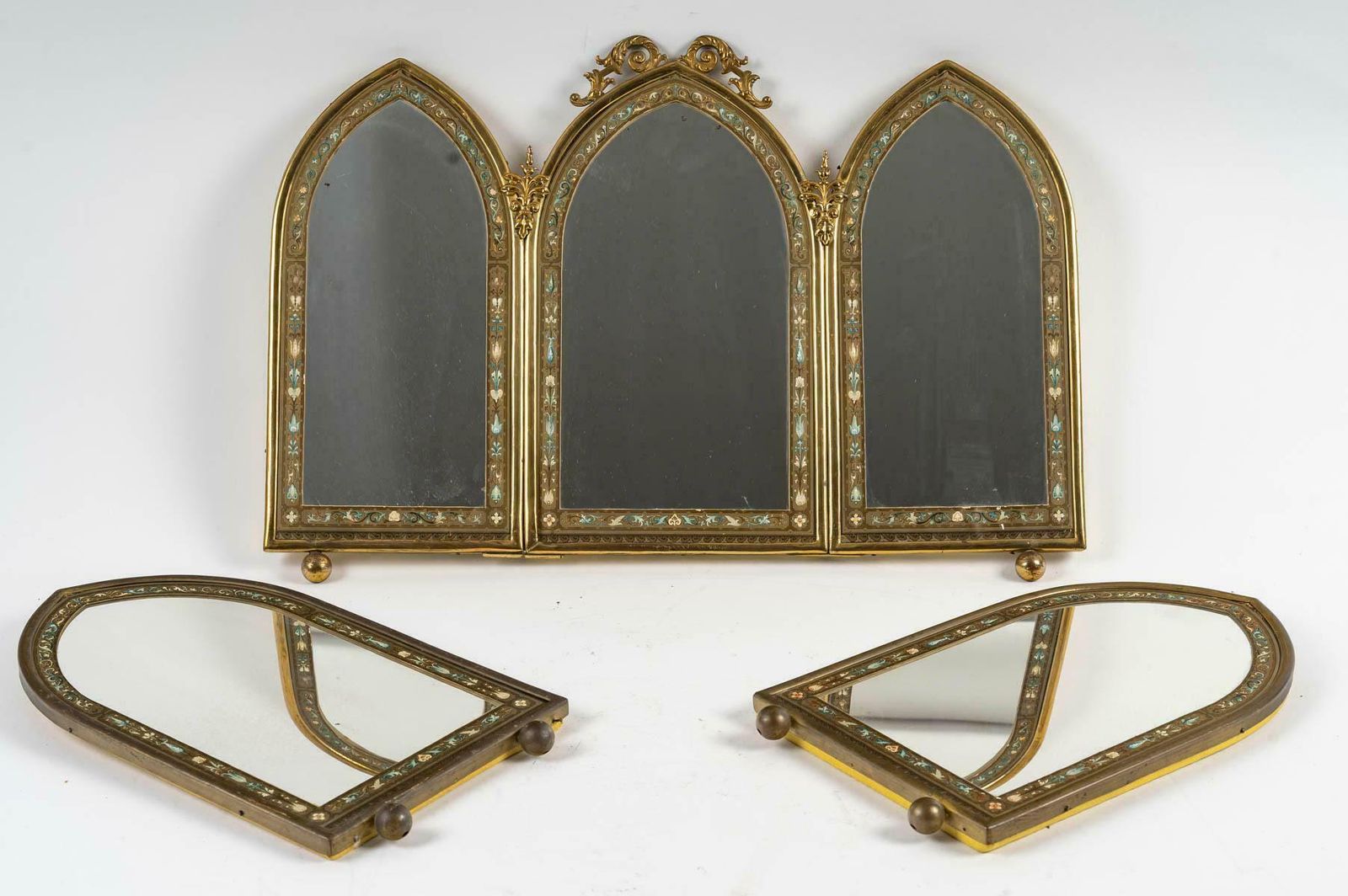 Set Of Mirrors, Triptych Mirrors And A Pair Of Mirrors, 19th Century. photo 2529.0