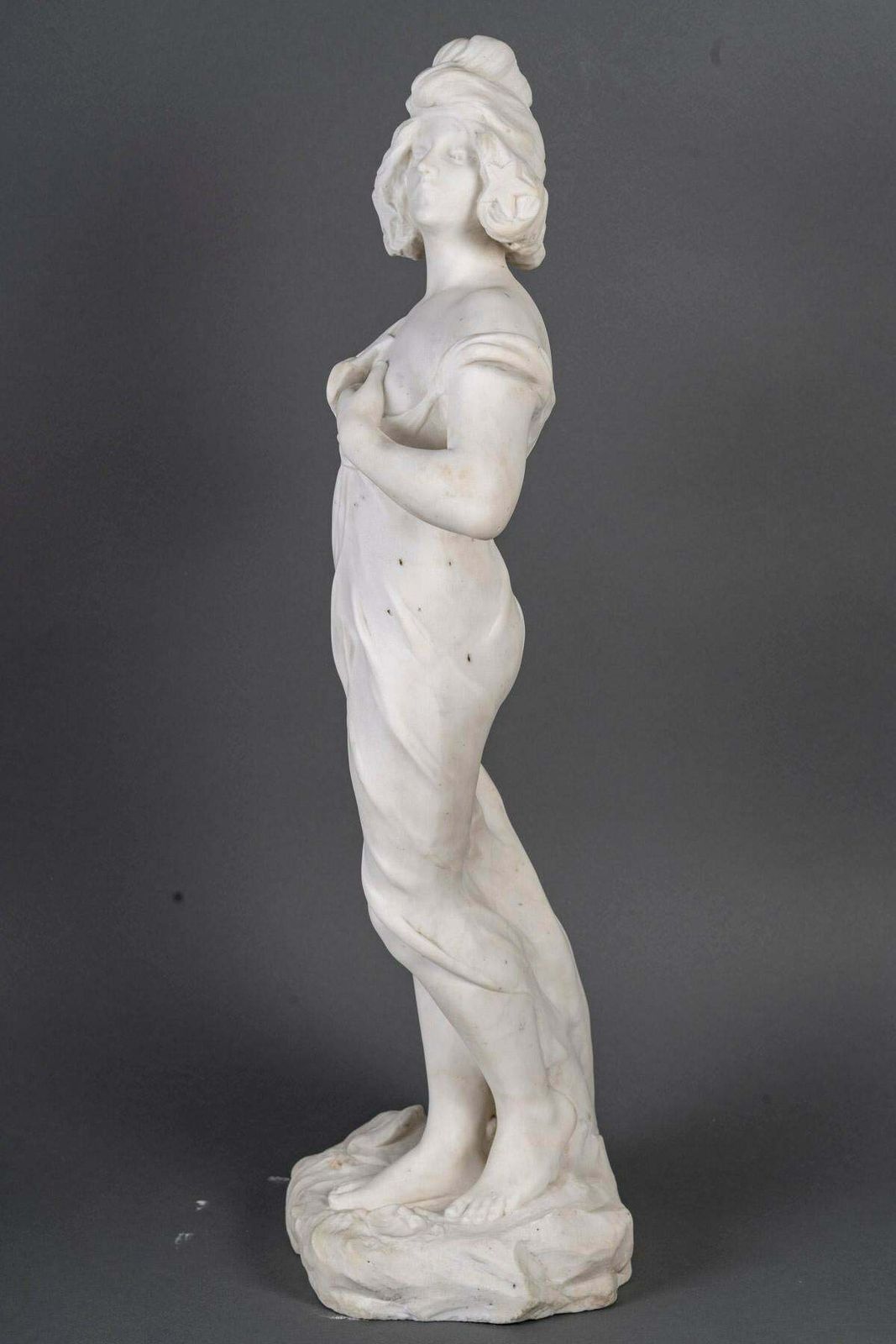 Art Nouveau White Marble Sculpture, Circa 1900. photo buy