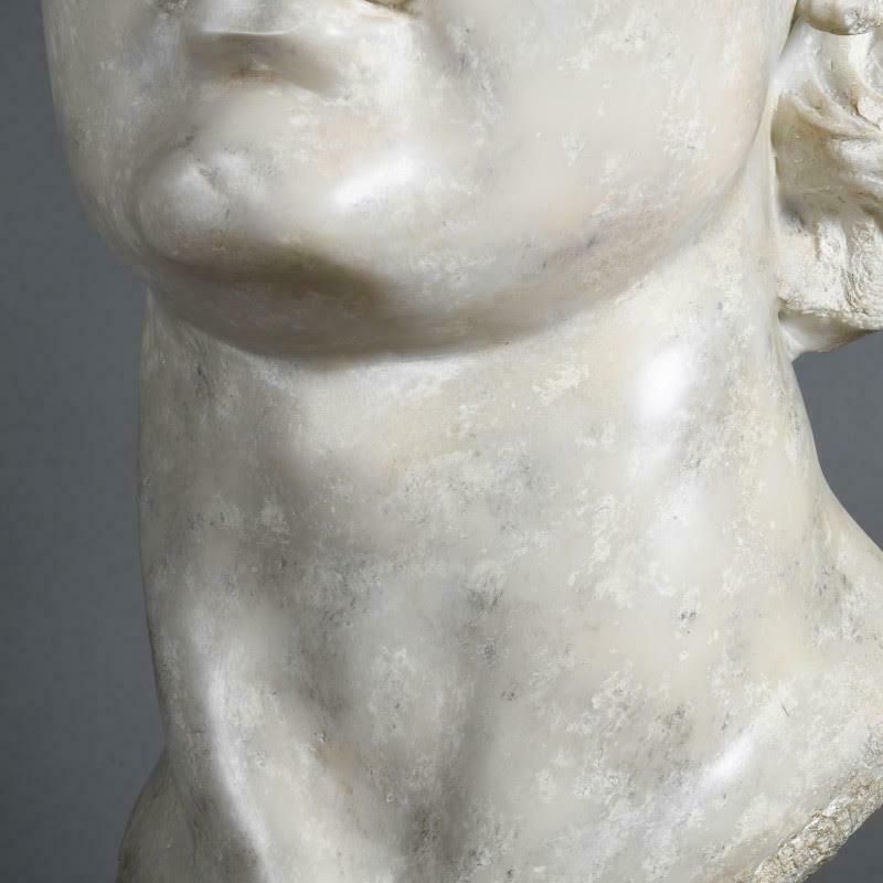 Sculpture Of A Head Of Apollo In The Hellenistic Style, 21st Century. photo vinterior