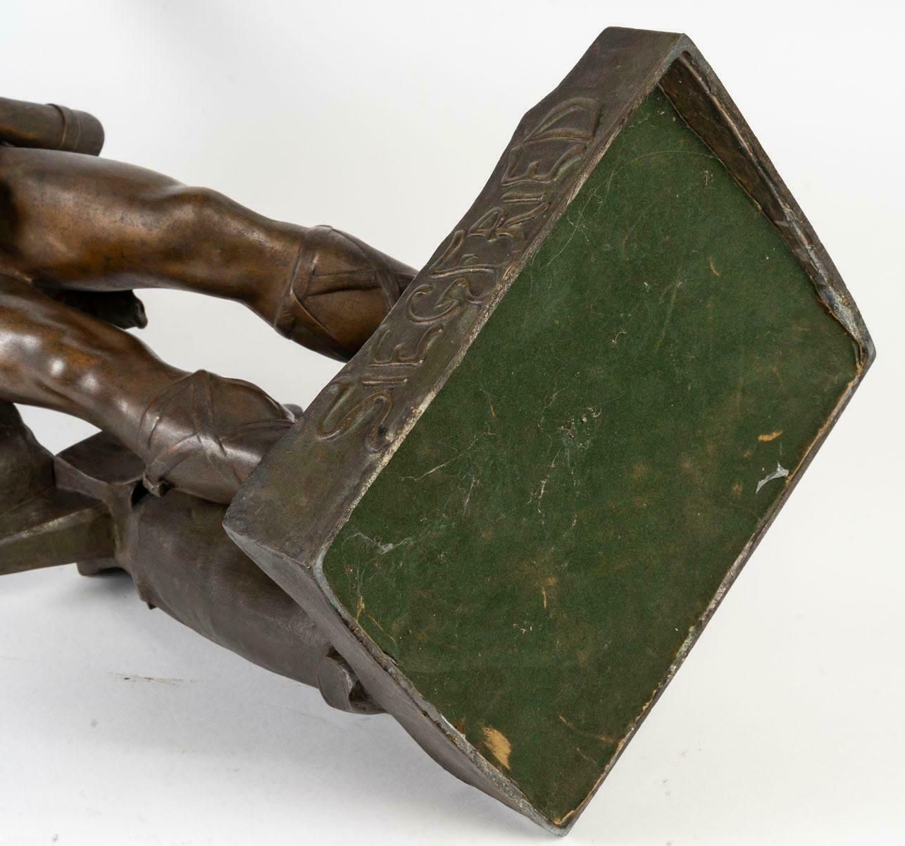 2741.0 Regule Sculpture Of Siegfried In The Napoleon III Style, Circa 1900. photo