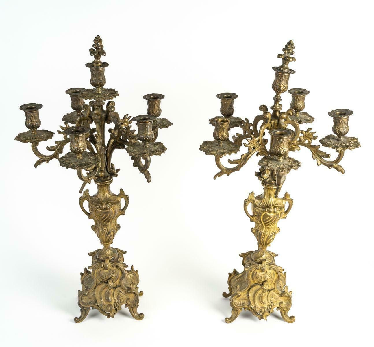 An Important Pair Of Bronze Candelabra From The 19th Century. photo Home Decor