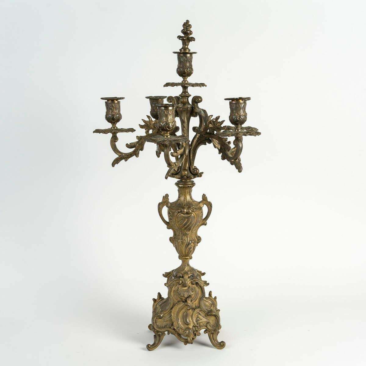 Home Decor An Important Pair Of Bronze Candelabra From The 19th Century. photo