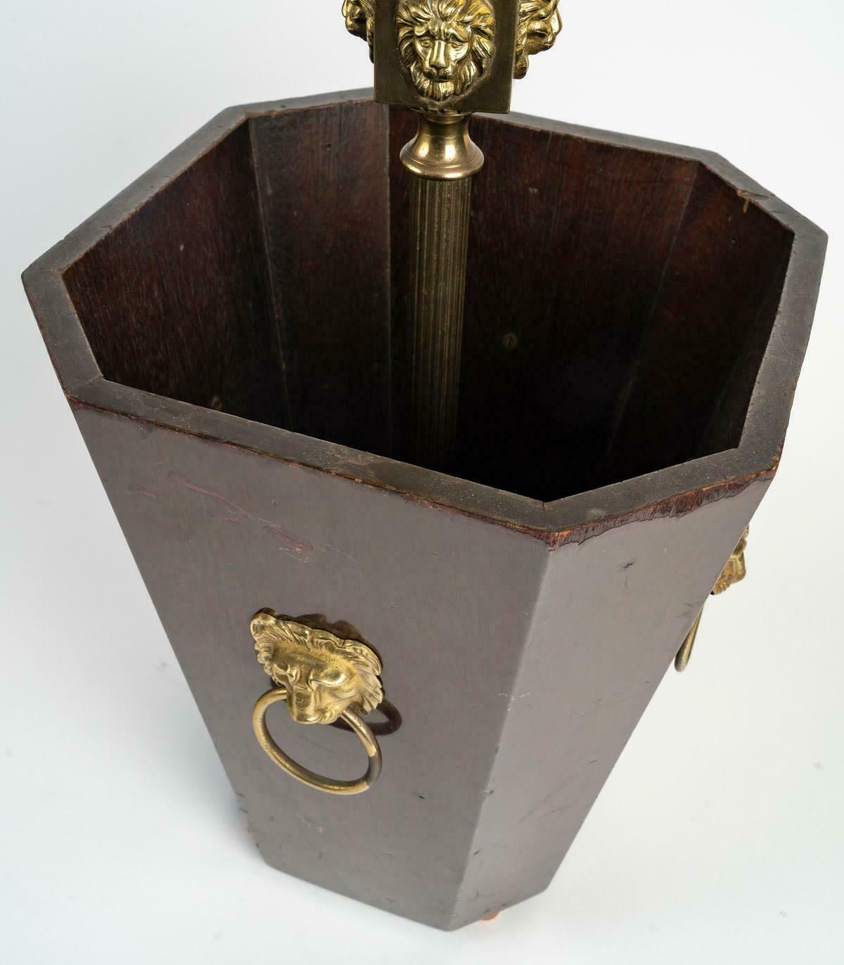 Wood And Gilt Brass Umbrella Stand, 20th Century. photo 1739.0