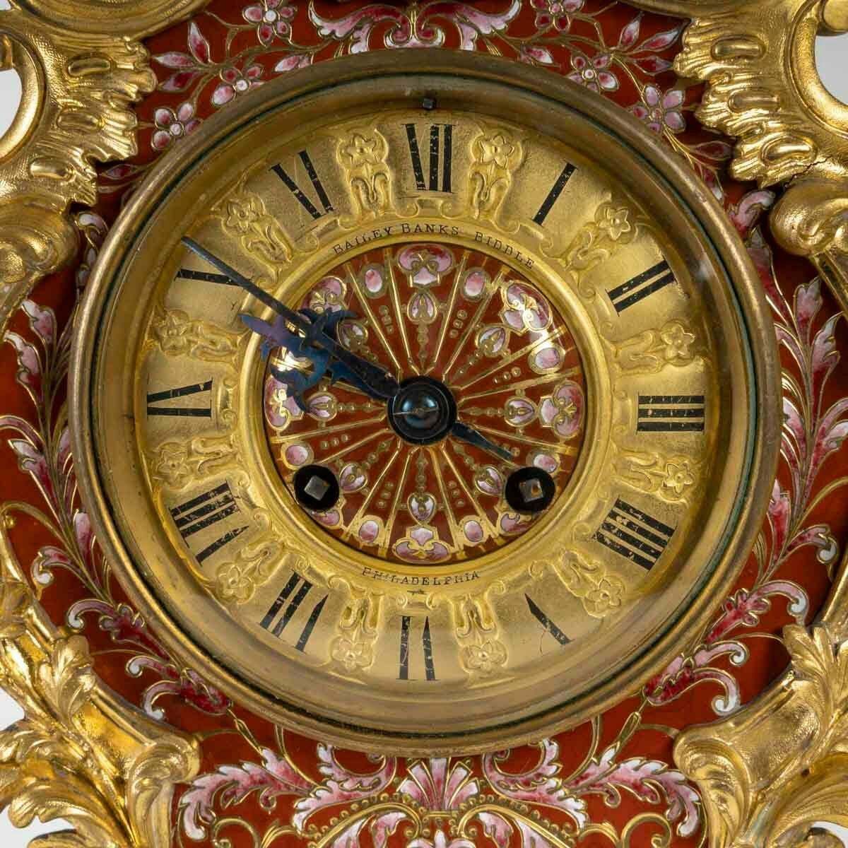 Large Napoleon III Period Gilt Bronze Mantel Set,  19th Century photo for sale