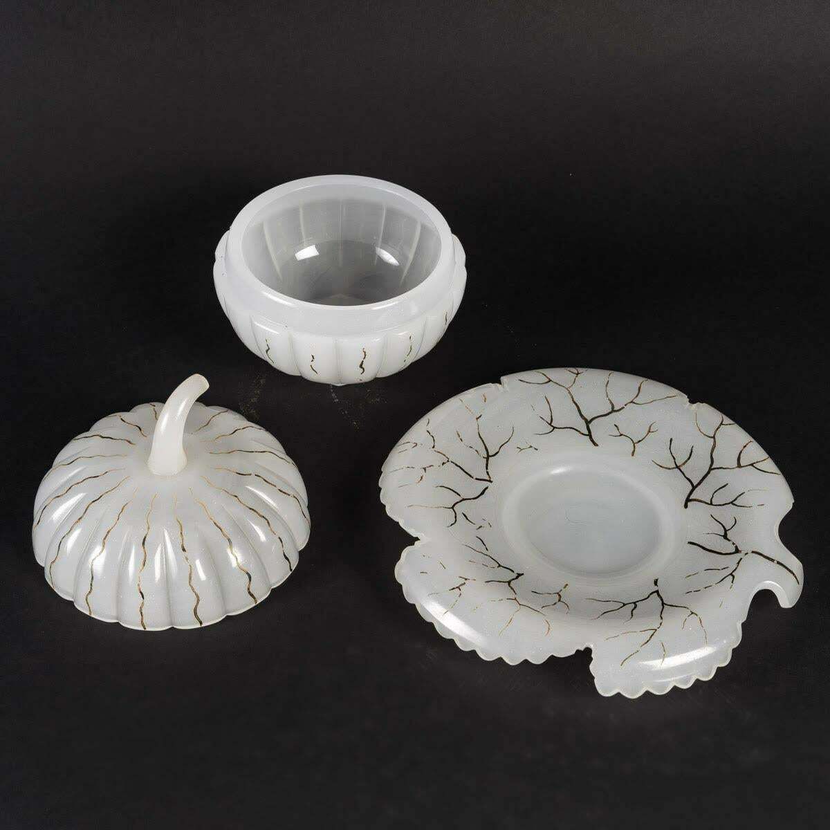 Pumpkin Shaped Candy Box In Opaline, 19th Century, Napoleon III Period. photo for sale
