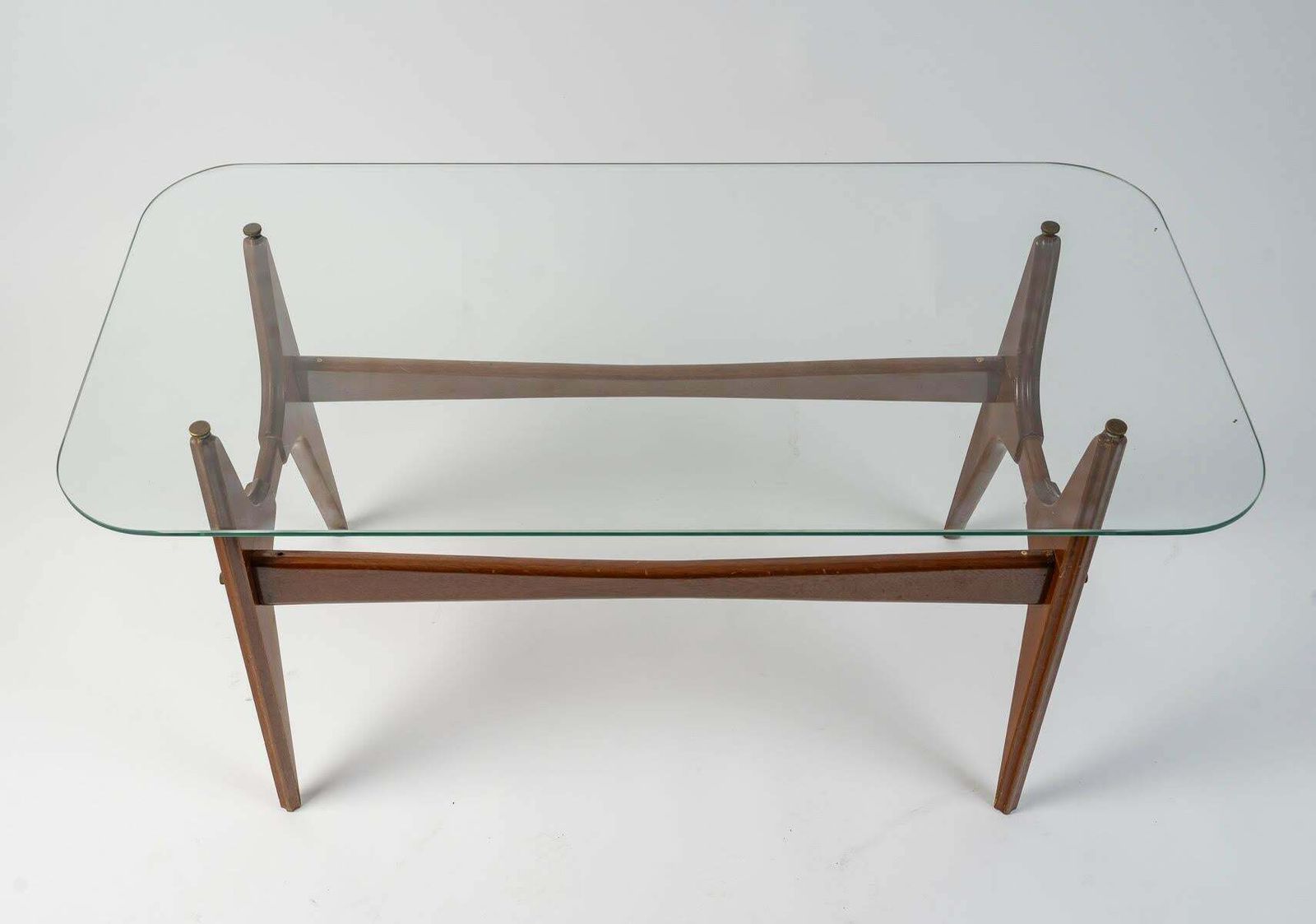 Wood And Glass Coffee Table, 1970s Design. photo Furniture