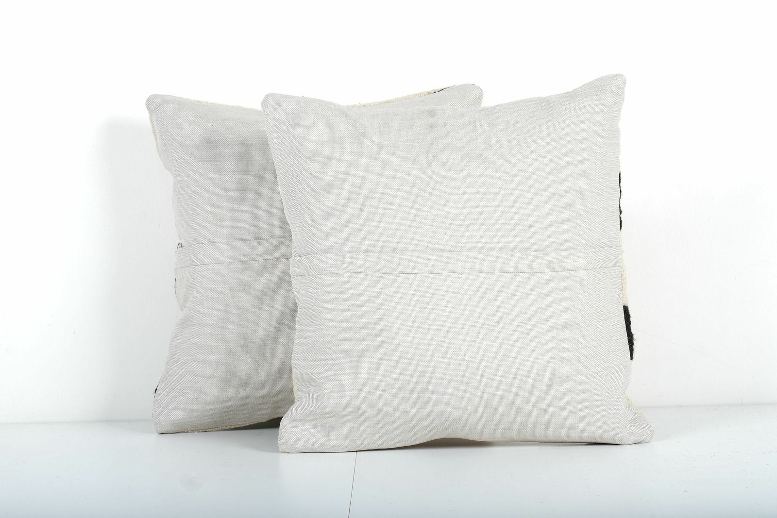 Handmade Organic Wool Striped Pillow Cover, Set Of Two Ethnic Chair Cushion Decor From Anatolian, Pair Hemp Ethnic Pillow photo 75.0
