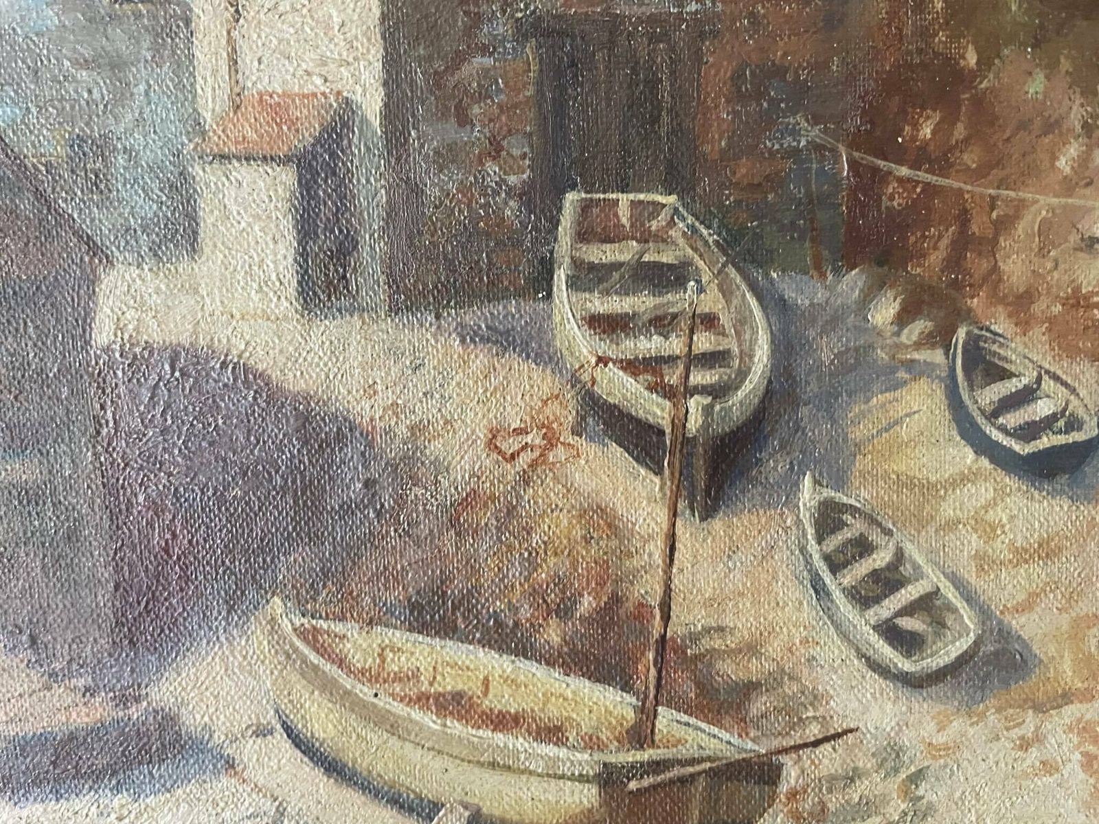 Daphne Padden   Cornish Harbour 1948   Oil On Canvas   St Ives Cornwall Fishing photo vinterior