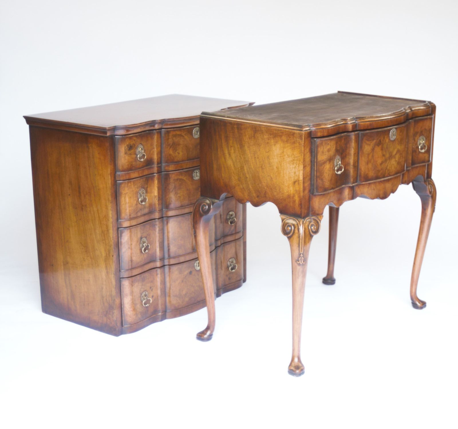 Queen Anne Revival Walnut Chest On Stand Circa 1920s photo buy