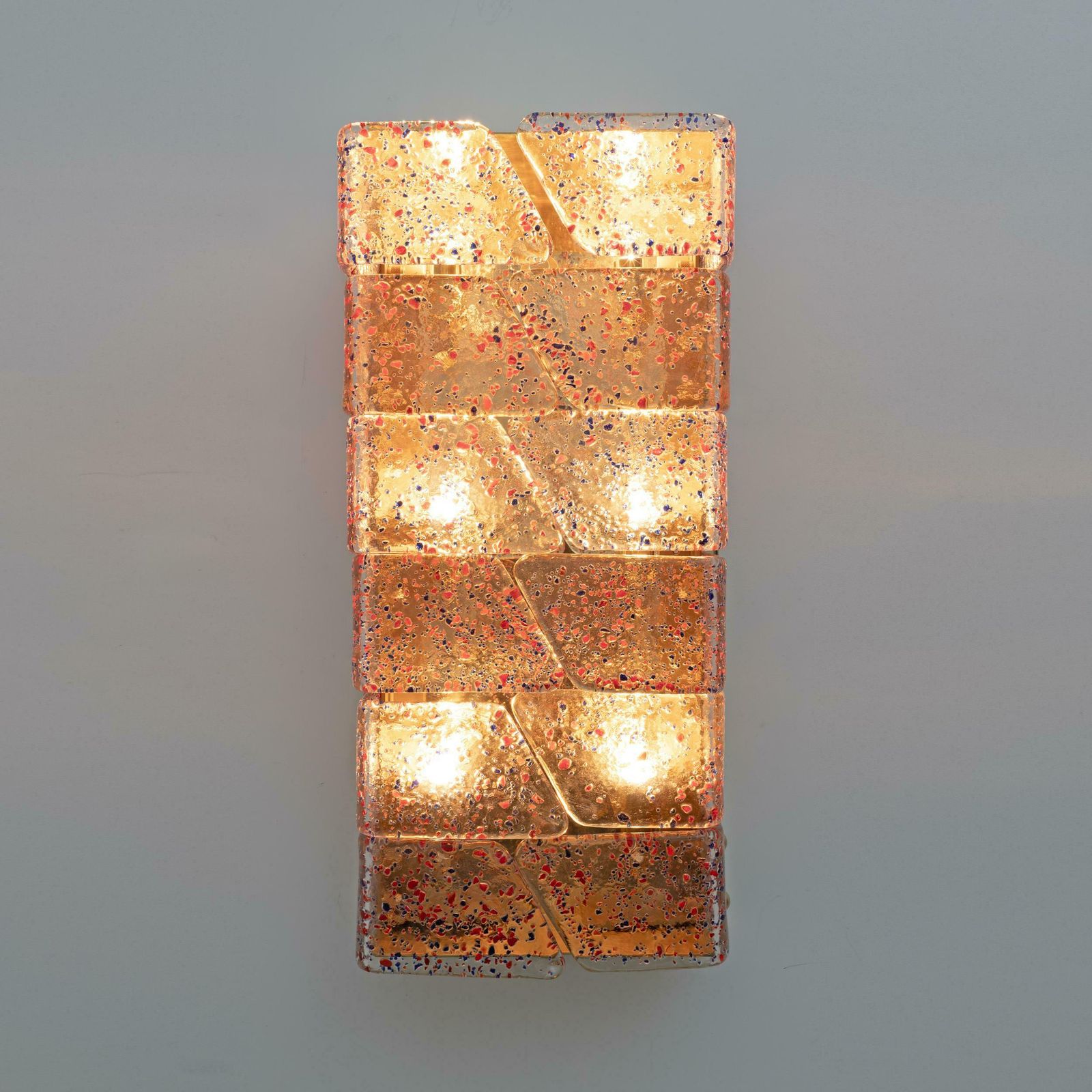 Pair Of Mid Century Modern Style Italian Murano Glass And Brass Sconces photo buy