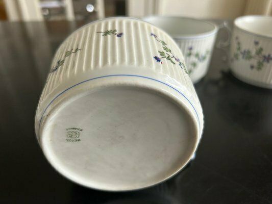 photo vintage Tea Service In Porcelaine, 1890s, Set Of 7