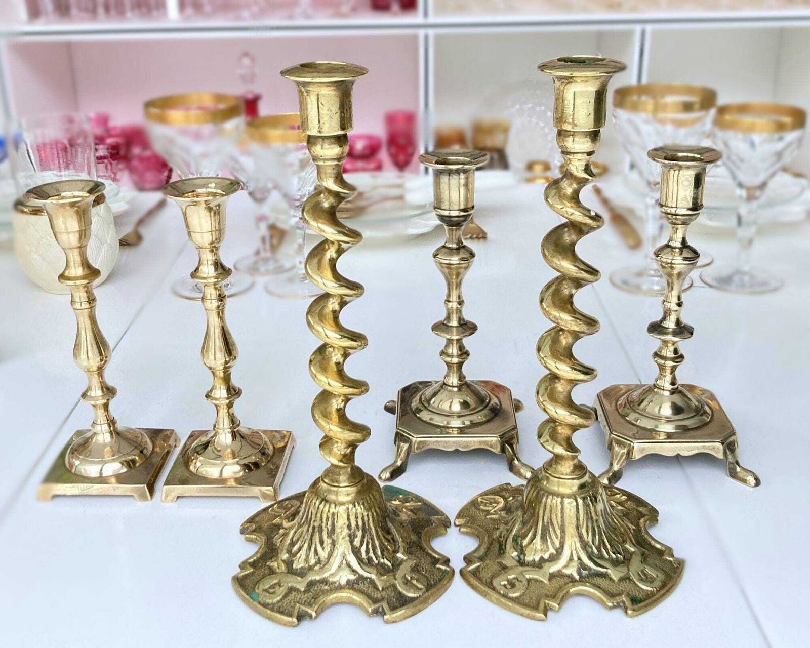 Antieke Victoriaanse Kandelaars | 2 Stuks | Brons Of Messing | Maak Een Keuze photo furniture