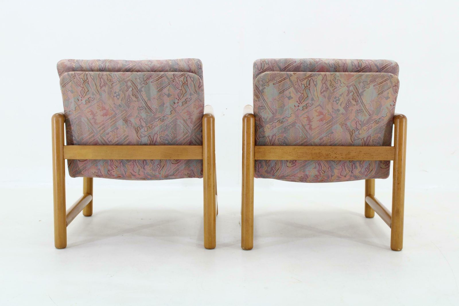 1970s Pair Of Beech Armchairs And Coffee Table  By Ton, Czechoslovakia photo 686.0