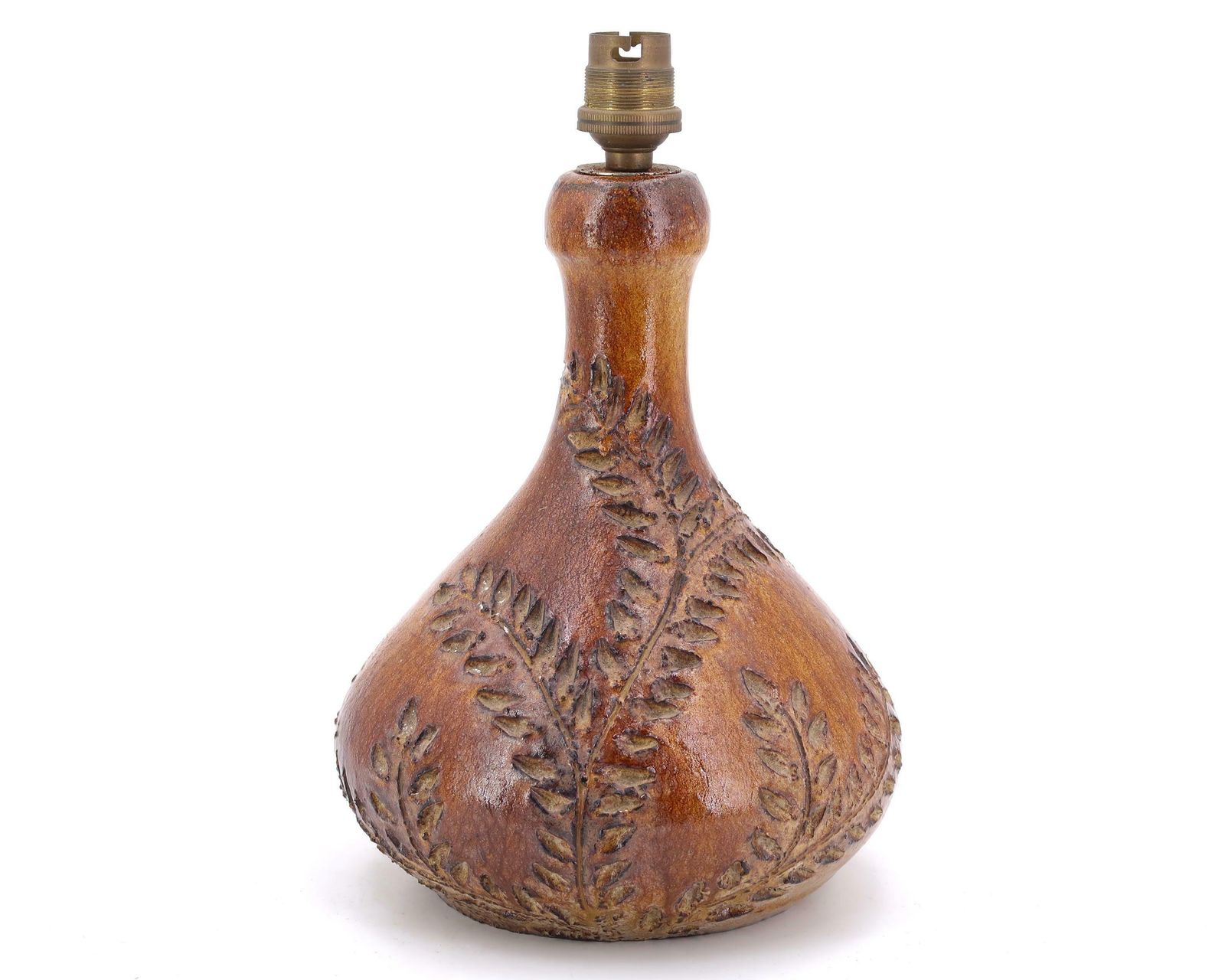 French Ceramic Table Lamp By Sésame Vallauris, Floral Decor, Raffia Lampshade, 1970s / Boho Chic, Folk, Country Decor, Home photo 513.0