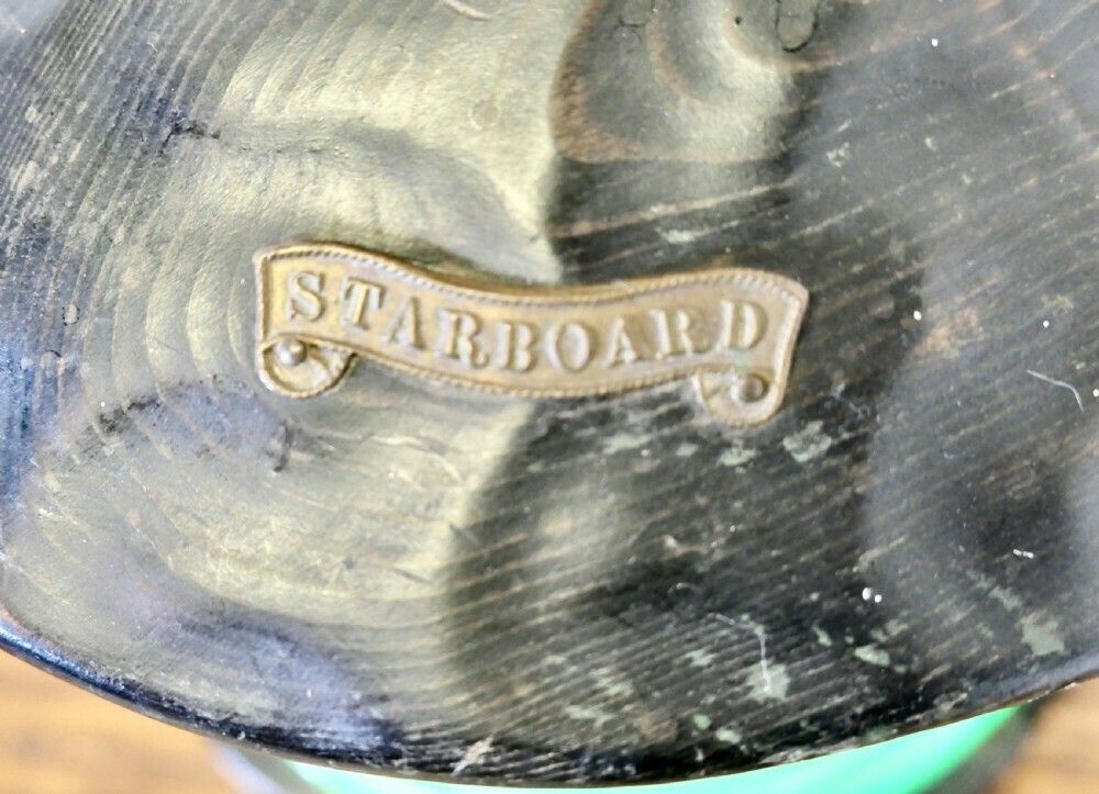 Hand Carved Ships Starboard Navigation Light. photo Lighting