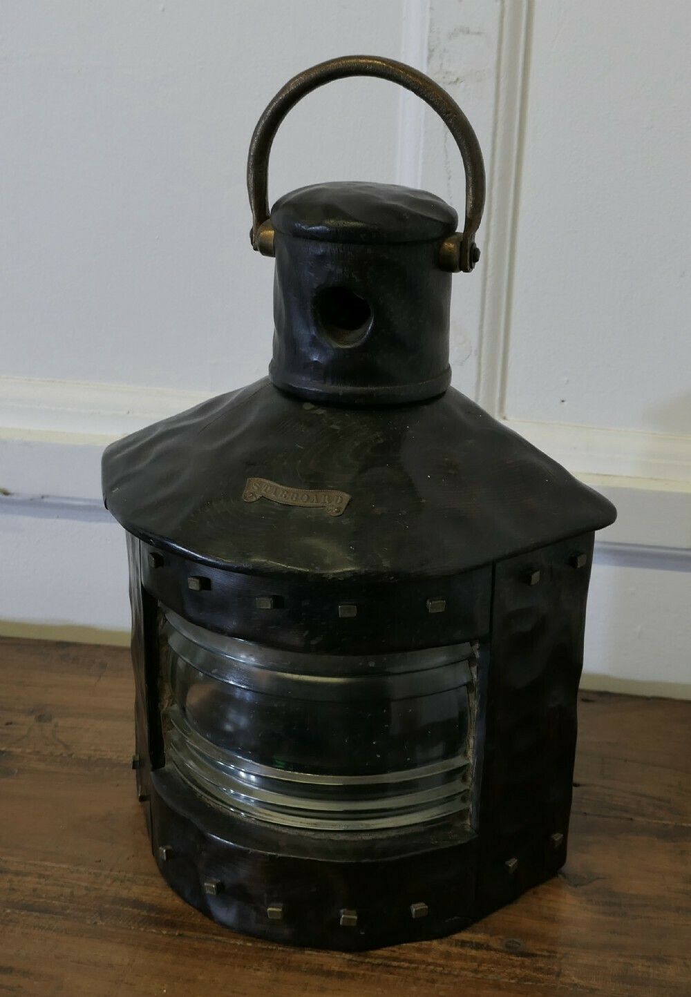 Hand Carved Ships Starboard Navigation Light. photo vintage