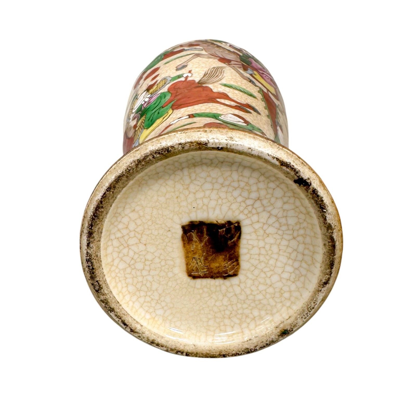 photo vintage Antique 19th Century Chinese Chenghua Style Famille Verte Crackle Glaze Jar Vase