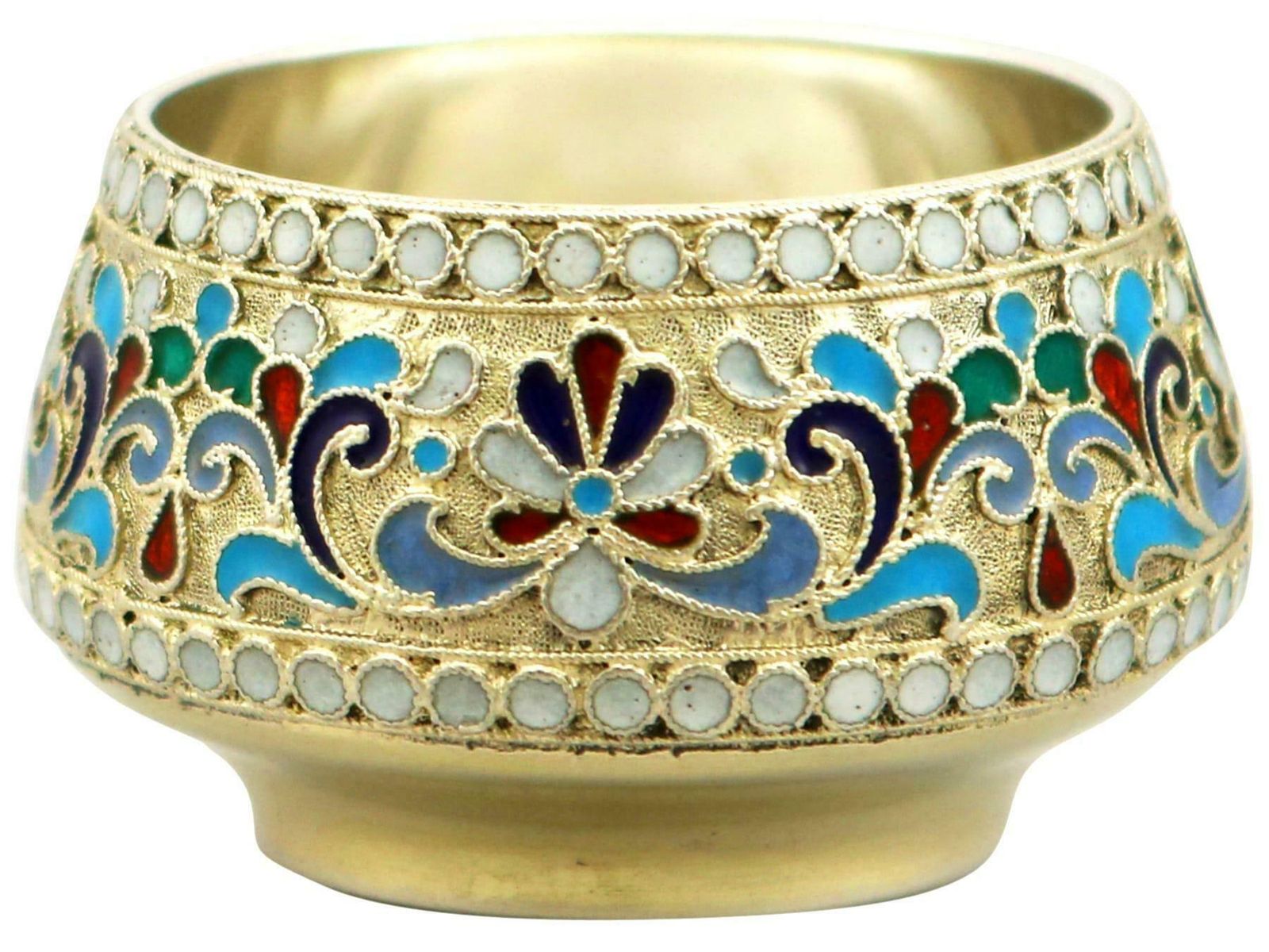 1920s Russian Silver And Polychrome Cloisonné Enamel Salts photo 1445.0