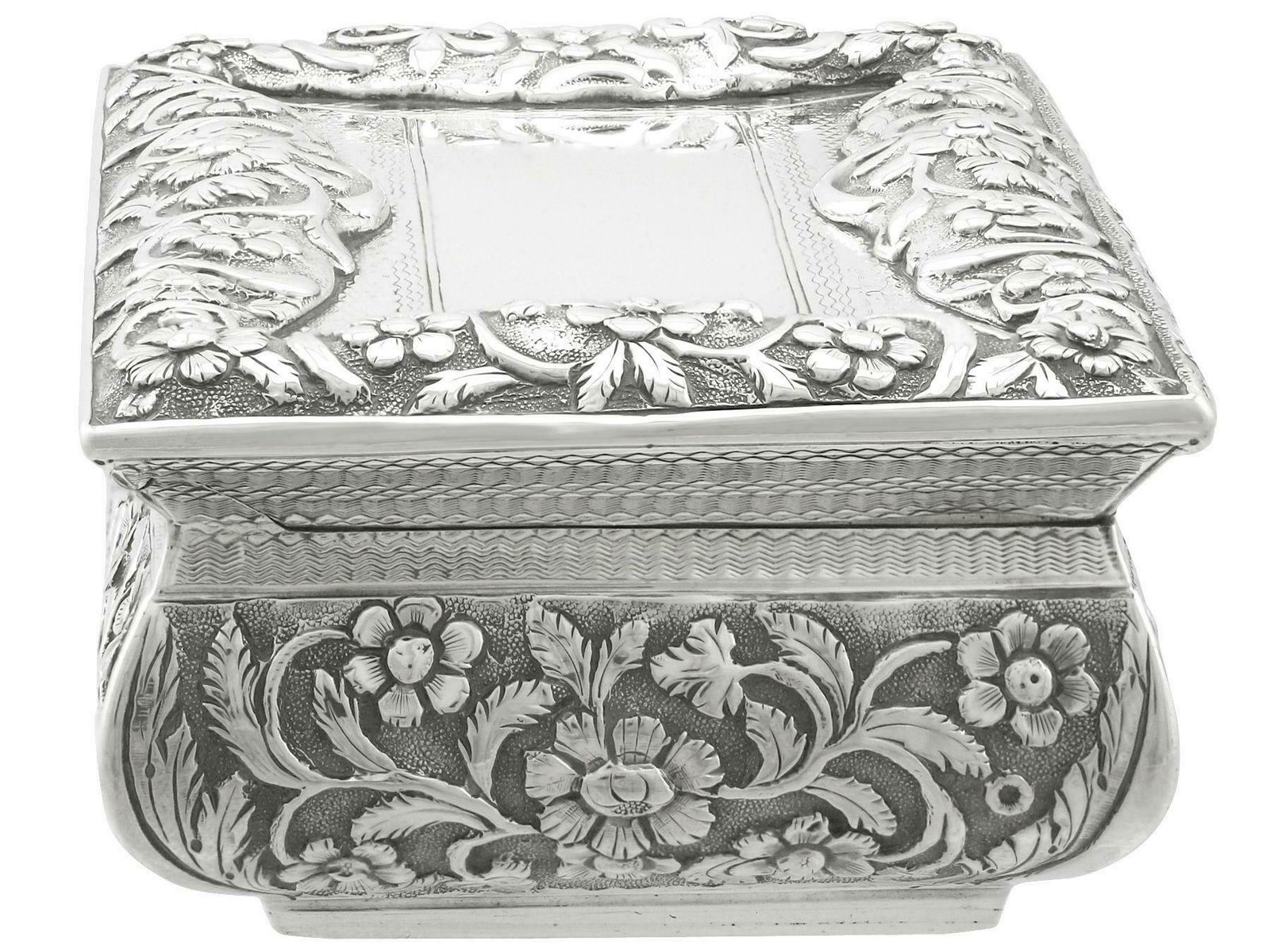 Antique William IV Sterling Silver Table Snuff Box photo for sale