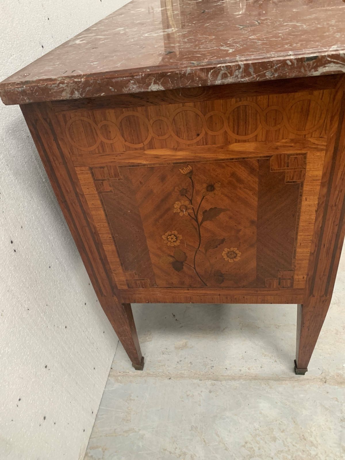 Louis XVI Chest Of Drawers In Wood Veneer Marquetry, 20th Century photo vintage