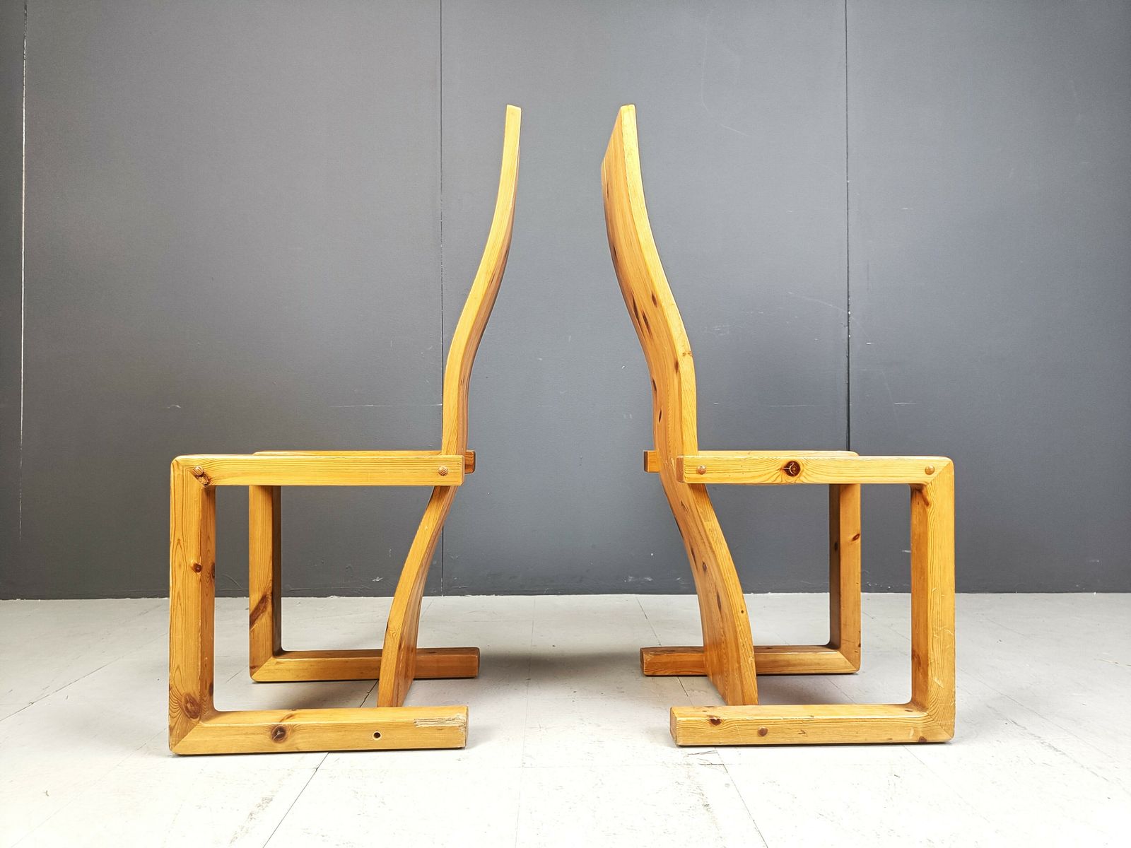 Vintage Finnish Pine Wood Dining Chairs, 1970s photo buy