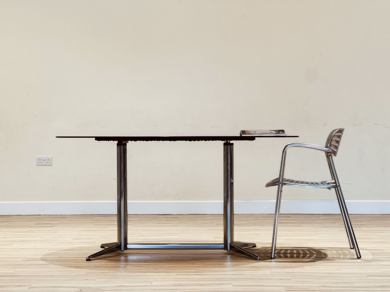 Oval Glass Dining Table, 1970s