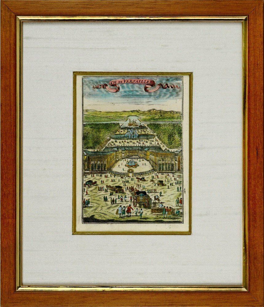 Engraving   Versailles   View Of The Castle Facade Side   Ep. 2nd Half Of The 17th Century (1672)