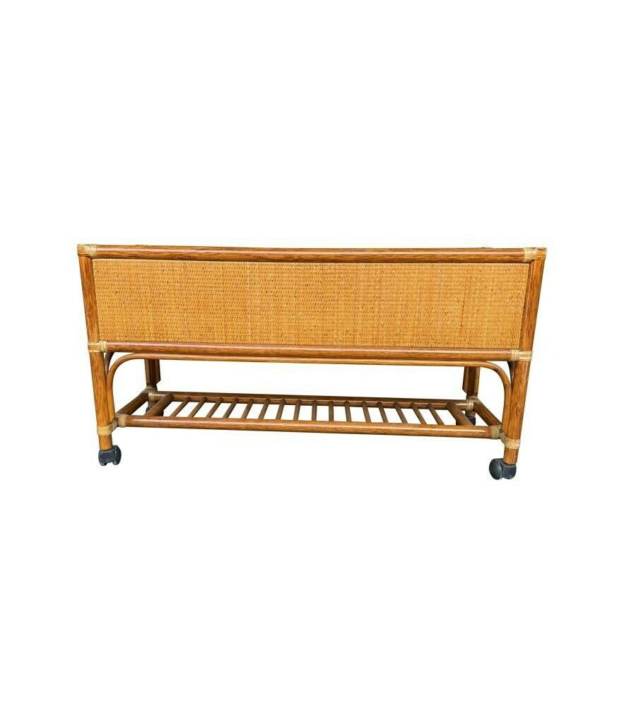 A Pair Of Italian 1970s Bamboo And Rattan Planters On Castors photo Home Decor