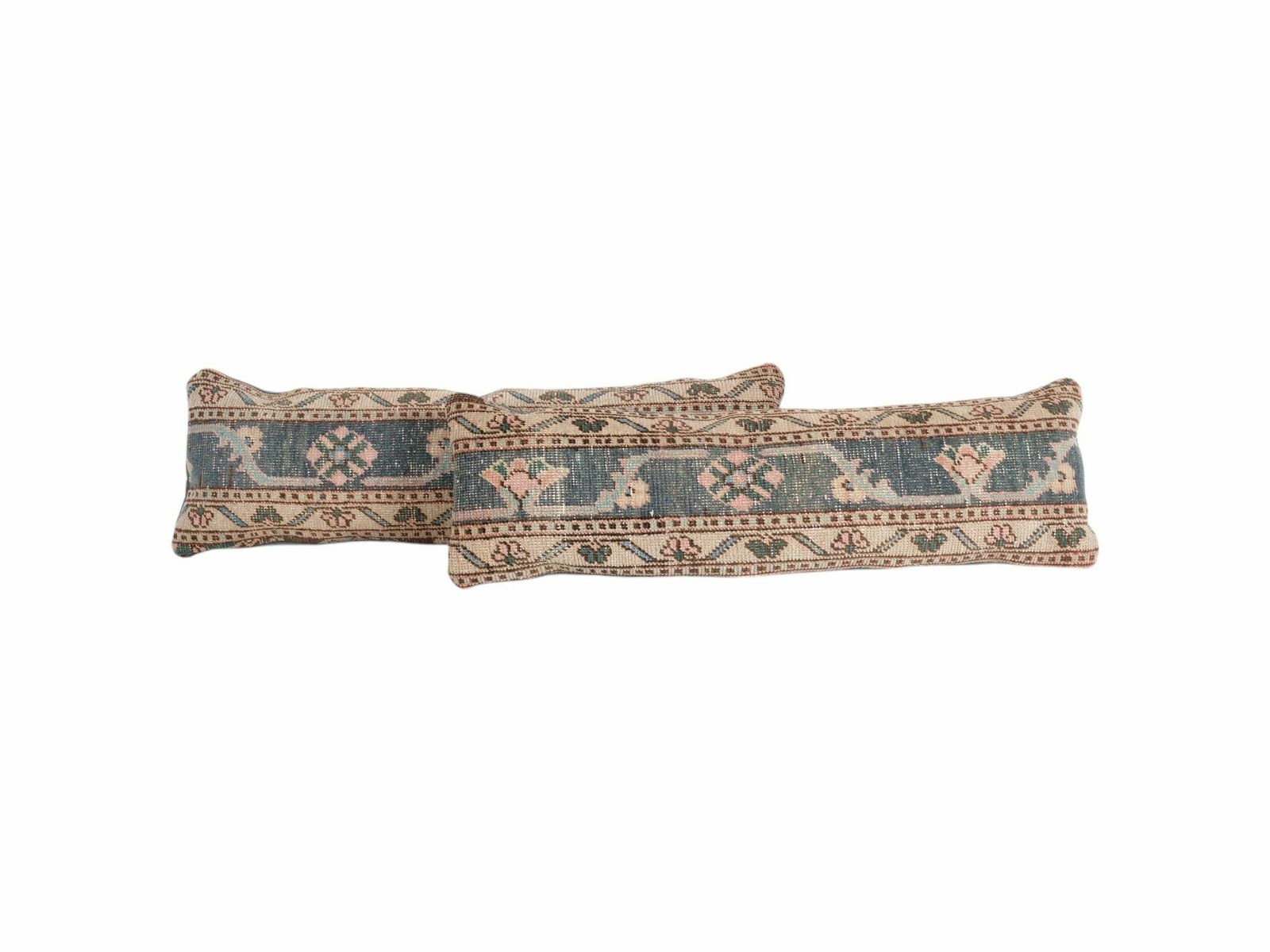 Set Anatolian Lumbar Rug Pillow, Ethnic Pillow Cover, Ethnic Vintage Handmade Lumbar Cover, Carpet Soft Wool Pillow