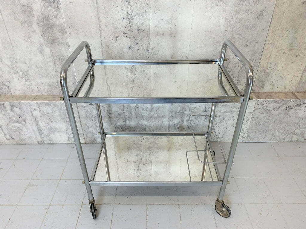 Chrome And Mirrored French Mid Century Drinks Trolley photo for sale