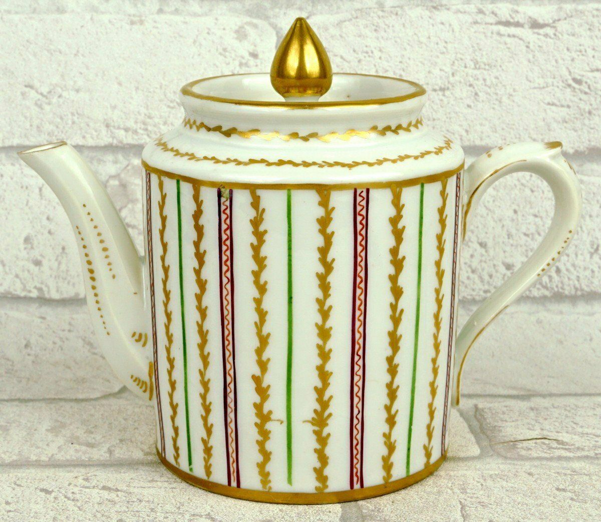 Bordeaux Porcelain Teapot Coffee Pot   Atelier Des Verneuilh   18th Century photo vintage