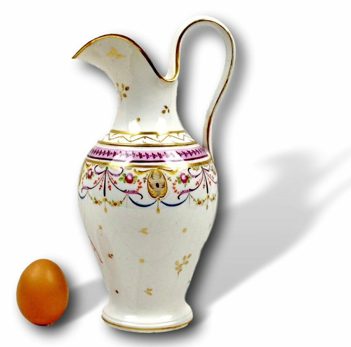Large Water Jug In Paris Porcelain   Atelier De Halley   Directory / Consulate Period